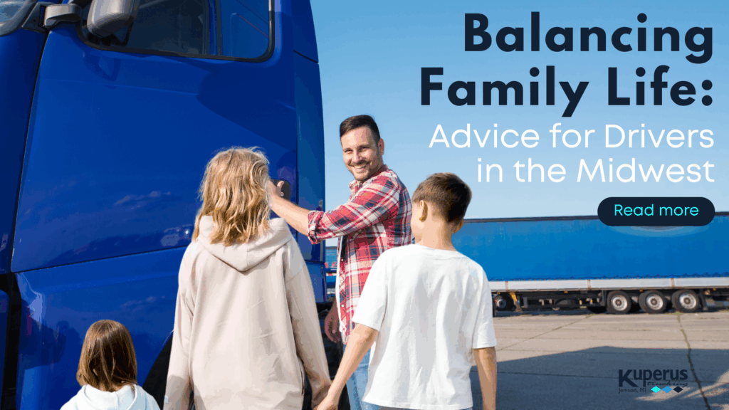 Picture of a family with text that says "balancing family life"